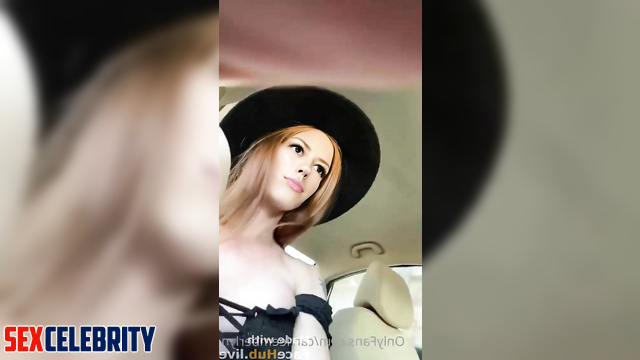 Sexy Marisha Ray rubs one out in the car