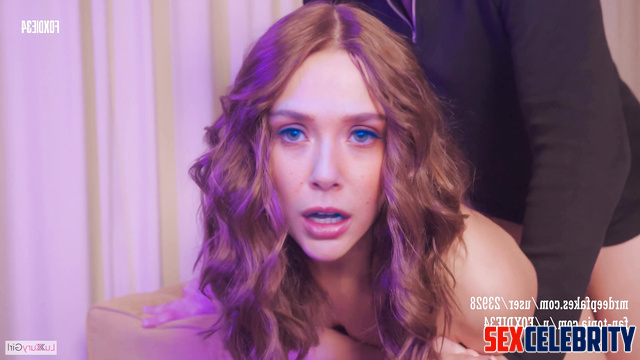 Fake Elizabeth Olsen loosened her curls and gave in the ass