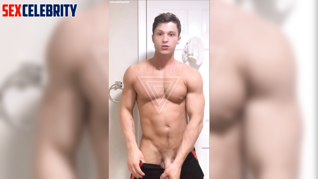 Sexy Tom Holland hot scene jerking off near the mirror