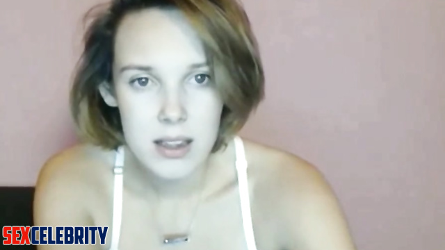 AI Millie Bobby Brown without makeup showed boobs to fans