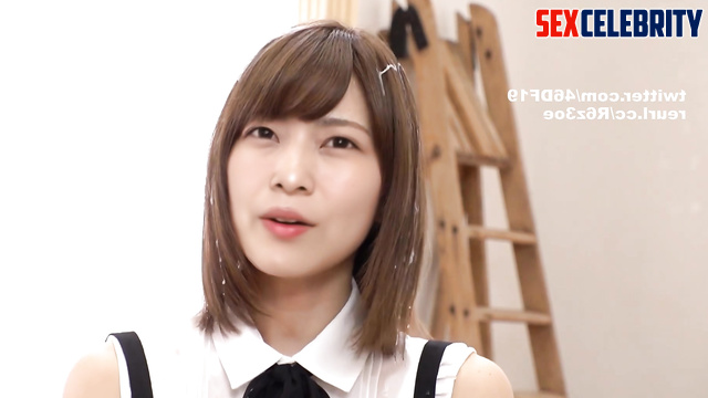 Suzuki Ayane (鈴木絢音) J-Pop Nogizaka46 (乃木坂46) coats her hair with cum [PREMIUM]