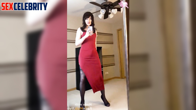 Lily Gao as Ada Wong jacking off in front of the mirror