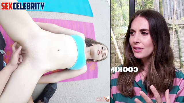 Hot deepfake video, Alison Brie made blowjob during workout [PREMIUM]