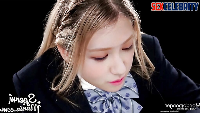 Sexy schoolgirl Rose BLACKPINK collects cum in her mouth (로제 섹스 테이프) [PREMIUM]