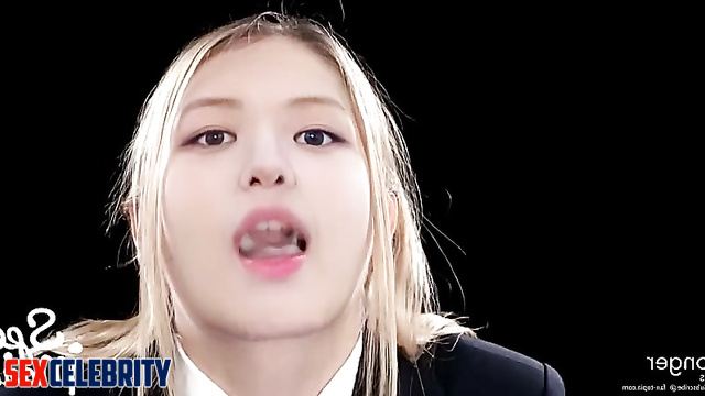 Sexy schoolgirl Rose BLACKPINK collects cum in her mouth (로제 섹스 테이프) [PREMIUM]