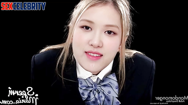 Sexy schoolgirl Rose BLACKPINK collects cum in her mouth (로제 섹스 테이프) [PREMIUM]