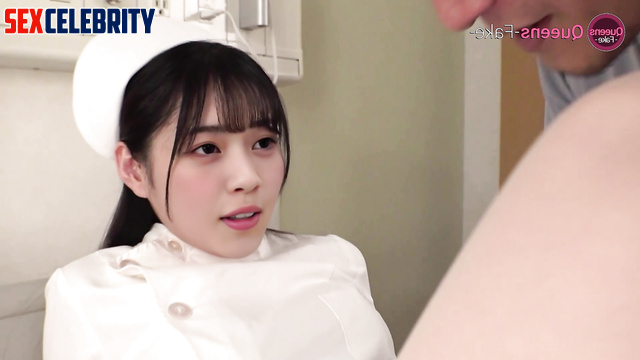 Young nurse Nanase Nishino (西野七瀬) cum on patient in cabinet face swap [PREMIUM]