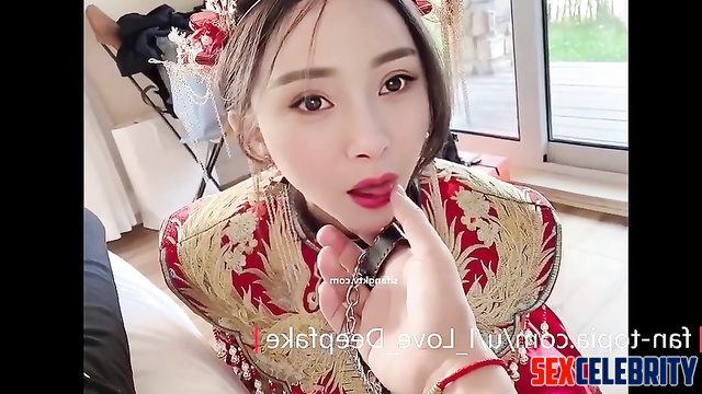 Yang Mi 杨幂 does awesome blowjob in Chinese costume deepfake 智能換臉