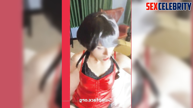 Lily Gao as Ada Wong gets jerked off hard until she cums on her pantyhose