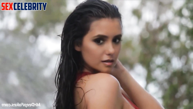 Car washing hottie Nina Dobrev gets wild outdoors // face swap