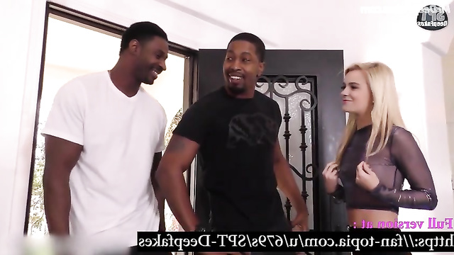 [AI fakes] Sexy teen Kiernan Shipka gets stuffed by 2 black cocks