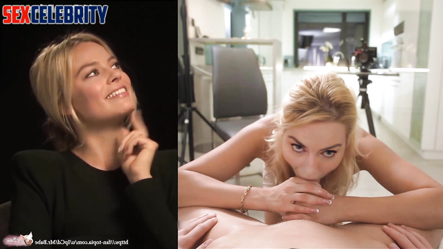 Moaning Margot Robbie with hairy pussy getting the brightest orgasm, A.I.