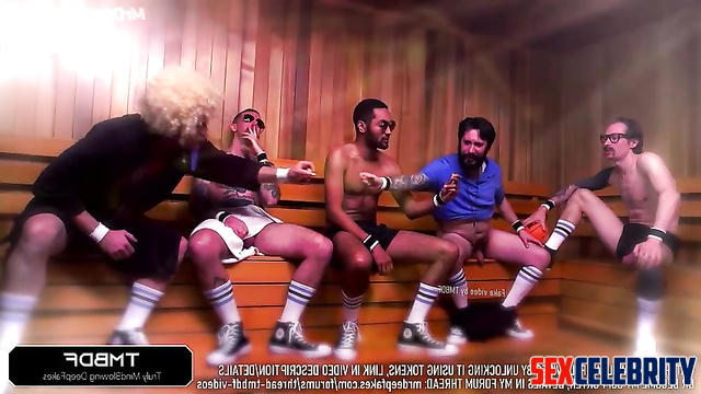 Dirty and rude gangbang in the sweaty sauna - Sophia Lillis adult tapes