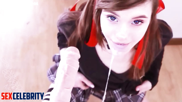 Cute bitch Debby Ryan sucking a dildo, deep learning program