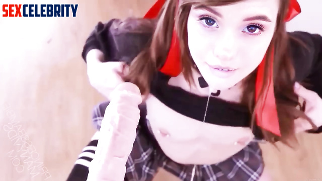 Cute bitch Debby Ryan sucking a dildo, deep learning program