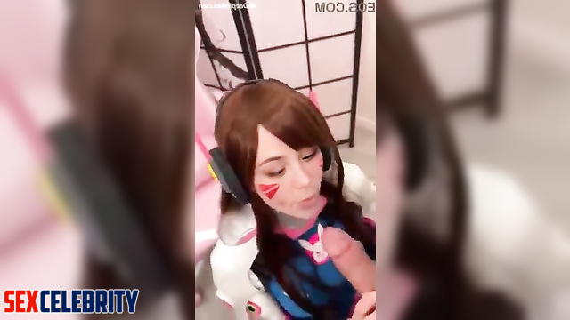 AI anime cosplayer ASMR BlueKatie gets creampied in her mouth