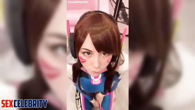 AI anime cosplayer ASMR BlueKatie gets creampied in her mouth