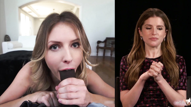 Hot Anna Kendrick sucks big black cocks - face swap