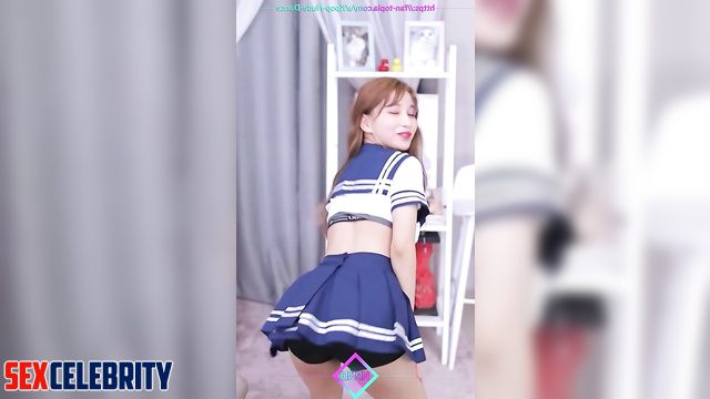 (미나 트와이스) sexy schoolgirl dancing on hidden camera / fake Mina