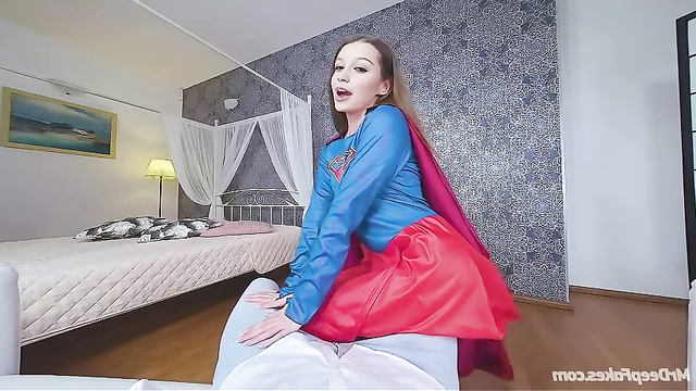 Handjob and sex in superwoman suit / Melissa Benoist pov real fake