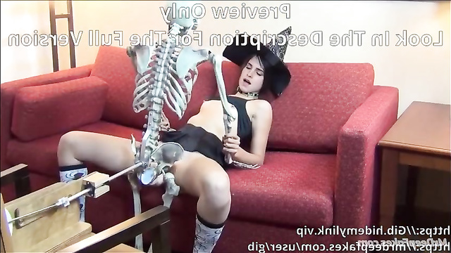 Emma Watson new Halloween sex experience, She gets fucked by a skeleton