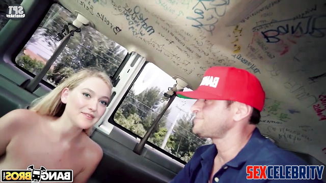 Blowjob in the riding car // Dakota Fanning sucking for money - fakeapp