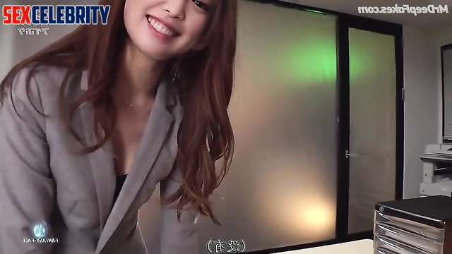 Asian babe Jennie (제니 블랙핑크) seduced colleague right in the office / AI