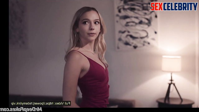 Blonde fatale Jayden Bartels in a sexy red dress - This is a real fake