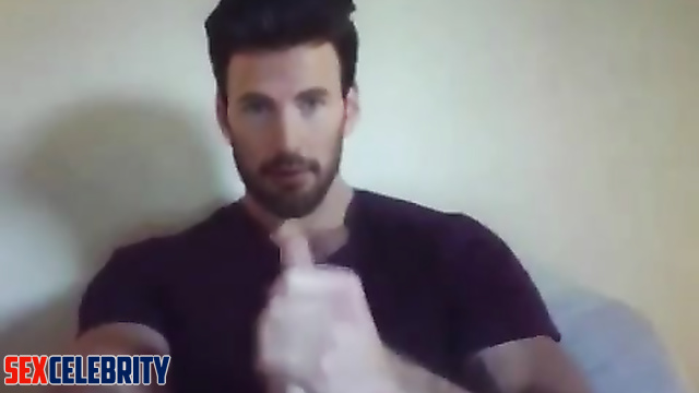 Fake Chris Evans - sexy young handsome guy jerking off on camera