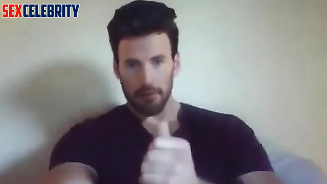 Fake Chris Evans - sexy young handsome guy jerking off on camera