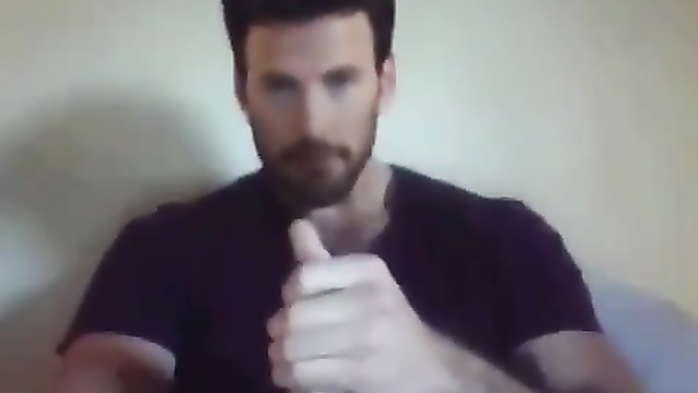 Fake Chris Evans - sexy young handsome guy jerking off on camera