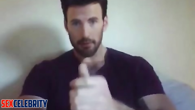 Fake Chris Evans - sexy young handsome guy jerking off on camera