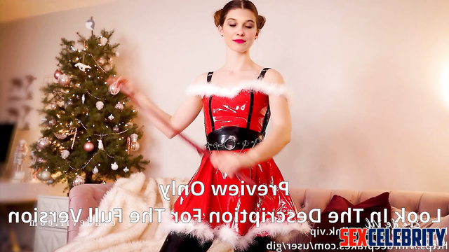 Xmas Millie Bobby Brown wants to spank you because you've been a bad boy, ai