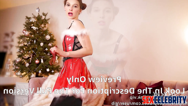 Xmas Millie Bobby Brown wants to spank you because you've been a bad boy, ai