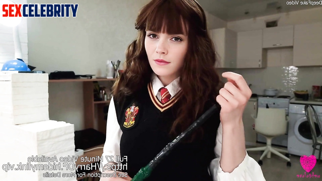 Fake Hermione (Emma Watson) conjured herself a guy with a big dick