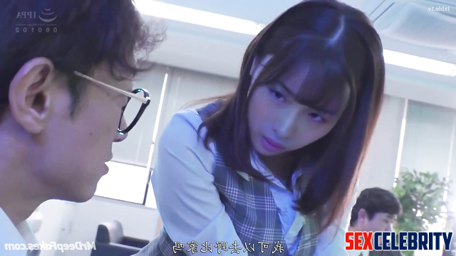 Lustful Satomi Ishihara (石原 さとみ ポルノ) seduced modest colleague - fakeapp