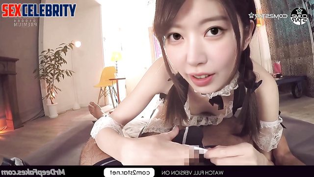 사쿠라 아이즈원 르세라핌 housemaid did cool handjob after work, Sakura pov fakeapp