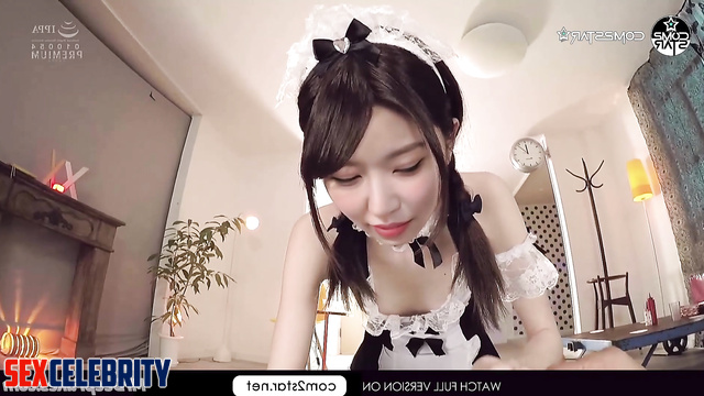 사쿠라 아이즈원 르세라핌 housemaid did cool handjob after work, Sakura pov fakeapp