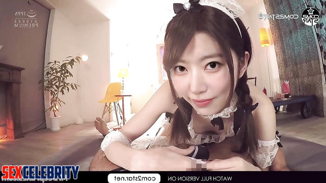 사쿠라 아이즈원 르세라핌 housemaid did cool handjob after work, Sakura pov fakeapp