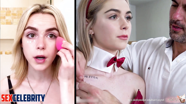 The guy received the best gift (naked Kiernan Shipka) - deepfake erotic