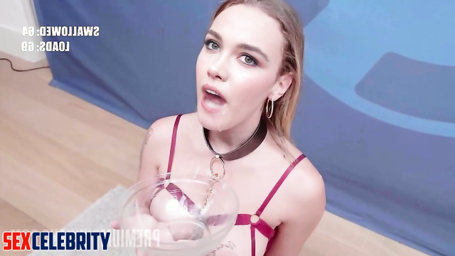 Cum loving teen enjoys bukkake orgy - Florence Pugh A.I.