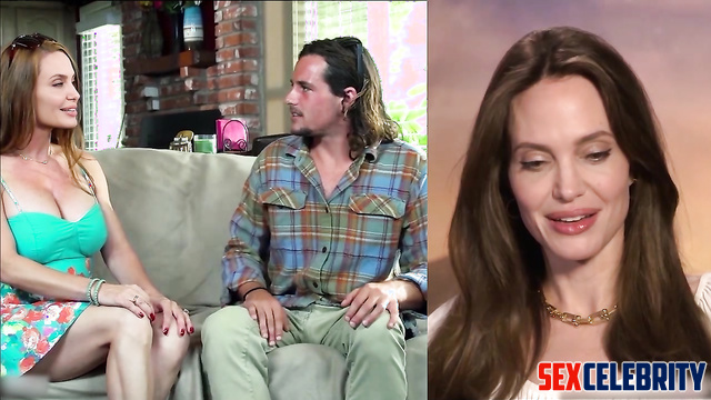 Busty MILF Angelina Jolie fucks her son's best friend [fake porn]