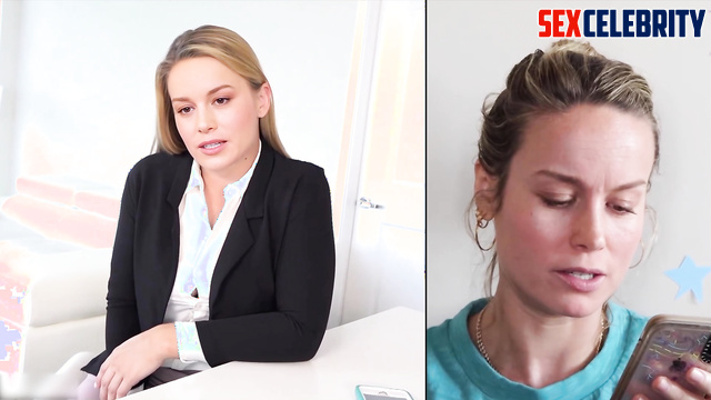 Busty wife Brie Larson rides her man after long day at work /fakes