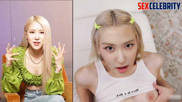 Horny blonde jumps on dick like crazy / Rose BLACKPINK face swap 로제 블랙핑크