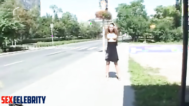 Look, she is exhibitionist (peeing in public places) Mila Kunis real fake