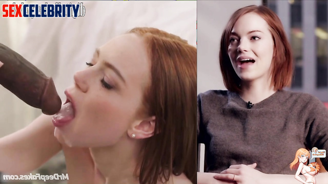 Horny teen Emma Stone takes on massive black cock [fake porn]