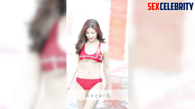 Solo ai scenes with busty Seohyun (서현 소녀시대) near the pool