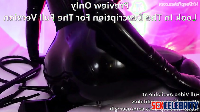 AI Emma Watson's Sexy Catwoman, Latex Costume in Action for Halloween