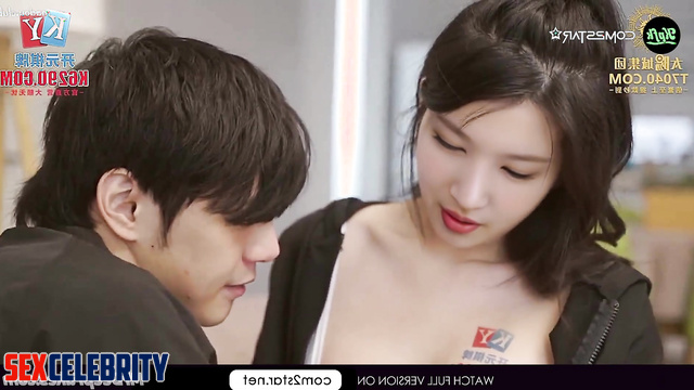 He gently caresses her pussy and is in no hurry, Sana (사나 트와이스) A.I.