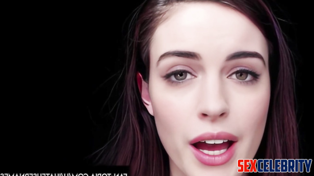 Pretty Anne Hathaway told everybody about gangbang experience, face swap